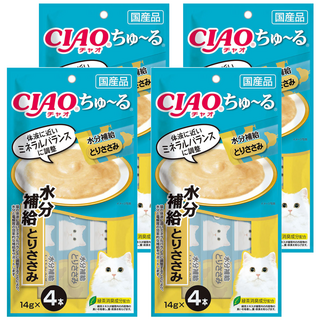 INABA CIAO 啾嚕 肉泥, 水分補給配方 雞肉, 56g, 4袋