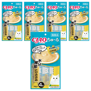 INABA CIAO 啾嚕 肉泥, 水分補給配方 雞肉, 56g, 5袋