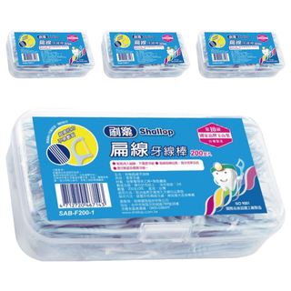 Shallop 刷樂 扁線牙線棒, 200支, 4盒