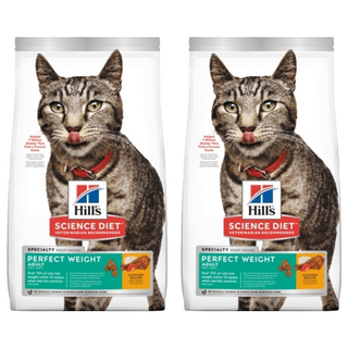 Hill's 希爾思 成貓 完美體重特調食譜 幫助減輕體重 促進新陳代謝 富含高纖維配方, 雞肉 + 米, 1.36kg, 2袋