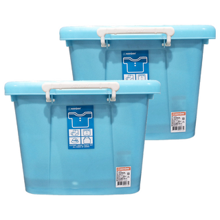 KEYWAY 聯府 銀彩滑輪整理箱 AK600 588 x 418 x 330mm 附滑輪設計 方便移動, 藍色, 2個