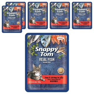 Snappy Tom 幸福貓 無穀貓餐包, 鮪魚+蝦肉, 85g, 6包