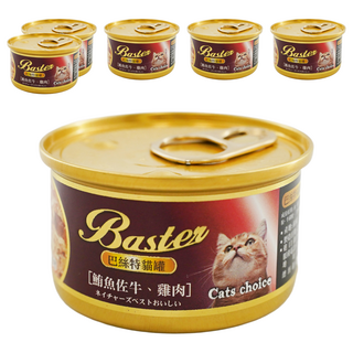 Baster 巴絲特 貓罐, 鮪魚 + 牛肉 + 雞肉, 80g, 6罐