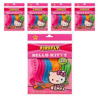 FIREFLY 兒童專用學習造型牙線 30支, 5包, 粉紅凱蒂貓