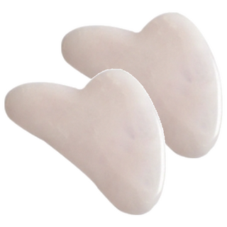 Devence 玫瑰石英愛心按摩刮痧板, 粉紅色, 2個