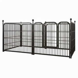 加固加高寵物圍欄 120 x 60 x 60cm 黑色 堅固耐用 自由拼接, 1個