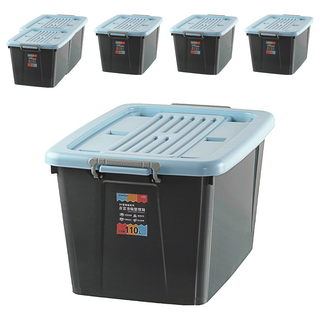 KEYWAY 聯府 BF-1101 百富滑輪整理箱 110L, 藍灰色, 6個