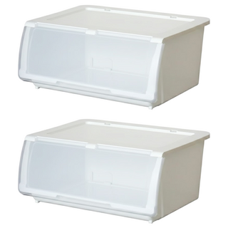 KEYWAY 聯府 奈思直取式整理箱 35L 1168g, 2個, Transparent