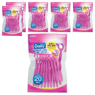 EBISU惠百施 Daily Y型牙線棒 紫色, 20個裝, 6包, 10cm