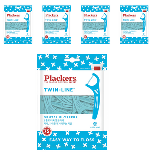 flackus 雙線牙線, 75支, 5包
