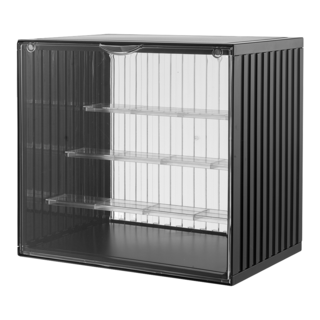 HOMBOXX 貨櫃3層磁吸門透明展示盒, 1個