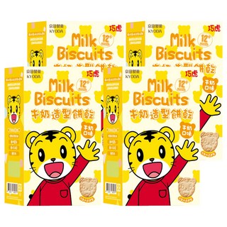 KYODA 京田製菓 韓國 巧虎造型餅乾 12個月以上適用, 牛奶口味, 90g, 4盒