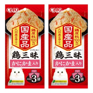 INABA CIAO 啾嚕 豪華魚三昧餐包, 蟹肉, 180g, 2袋