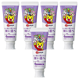 SUNSTAR 三詩達 巧虎兒童牙膏 清淡水果香味 潔淨牙齒 維護口腔健康 保持口氣清新, 70g, 5條
