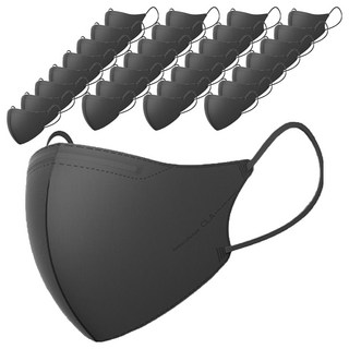 CLA 鳥嘴型立體口罩 KF94 M號, Black, 5片, 8包