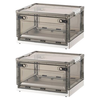 三開收納箱, 中(47 x 35 x 23.5cm), 白色, 2個