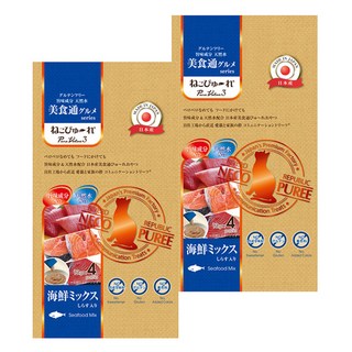 RIVERD REPUBLIC 貓咪用 美食肉泥 4入, 綜合海鮮, 52g, 2袋