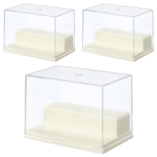 長形2層階梯透明展示盒, 透明, 3個