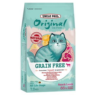 UNCLE PAUL 保羅叔叔 全齡貓 田園生機無穀乾飼料, 雞肉 + 羊肉, 7.5kg, 1袋