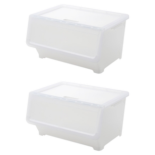 KEYWAY 聯府 里德雙開直取式整理箱 50L 1843g, Transparent, 2個