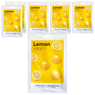 MISSHA AIRY 緊緻貼合面膜 檸檬, 6片, 1入