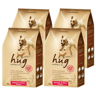 hug 哈格 鮭魚+米風味 狗乾糧, 2kg, 4袋