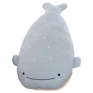 西格傢飾 北歐清新系列 安撫抱枕 牛奶絨毛面料 PP棉填充, 40 x 72cm, 胖胖魚 灰色