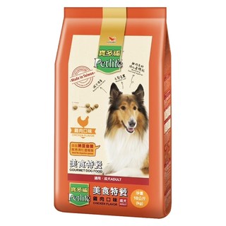 Petlife 寶多福 成犬專用 美食特餐 乾糧, 雞肉, 10kg, 1袋