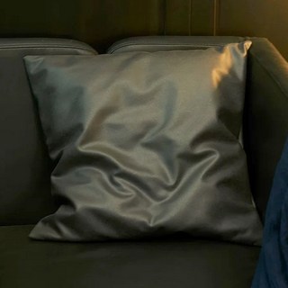 KUIBAO 快豹生活 北歐ins純色仿真皮抱枕 僅有皮套, 黑色