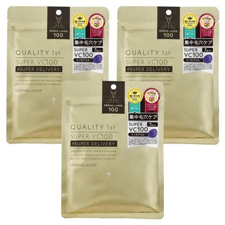 DERMA LASER Quality First 皇后面膜 VC100修護 金色, 7片, 3袋