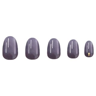 Paula’s Nail 寶拉美甲 24片 美甲貼片套裝 柔軟材質 超服貼 一撕即貼 光療封層, 亮彩灰紫, 1盒