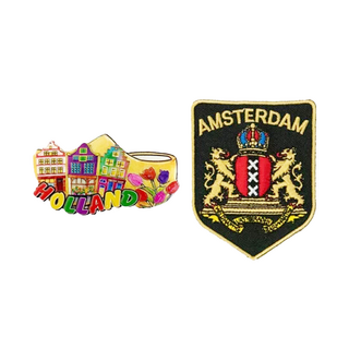 A-ONE 匯旺 荷蘭彩色房屋冰箱磁鐵+阿姆斯特丹燙布貼【2件組】C92+45, 1組