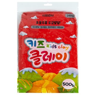 KIBBOOM 兒童黏土, 1個, 紅色, 500g