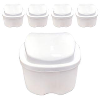 假牙收納盒 白色 大, 1入, 5個