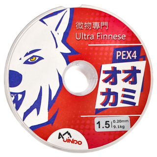 Jindo Wolf 雪狼 激細PE線 4股 Ultra Finesse 微物專門 PEX4編織 奈米微噴塗層 防水超遠投, 白色, 1個