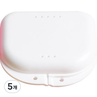 假牙保管盒, 白色, 1入, 5個