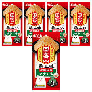 INABA CIAO 高齡貓 豪華雞三昧餐包 IC-537, 180g, 5袋, 雞肉