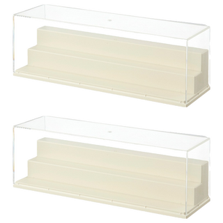 FAmILyLIFE 生活 長形3層階梯透明展示盒, 2個