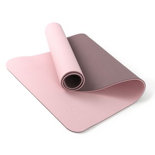 ALEAF TPE 雙面瑜珈墊 標準款 - 玫瑰粉, 1個, 淡玫瑰