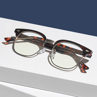 MELACME TR 金屬方形半框眼鏡 + 鏡片套組 62358