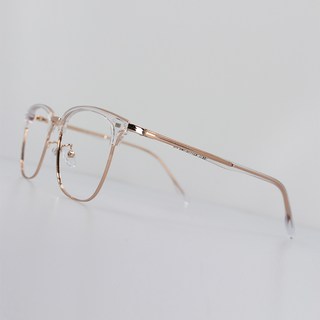 LOOKSTORE 透明方形眉框抗藍光半框眼鏡 16917