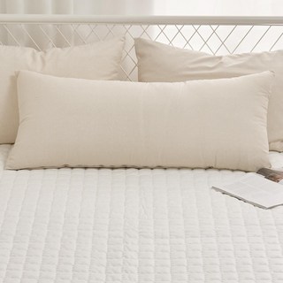 Jibeding 柔軟蜜桃絨超細纖維長抱枕 奶油白 100 x 45 公分, 乳霜