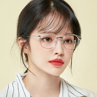 MELACME 方形半框眼鏡框 + 抗紫外線藍光鏡片組