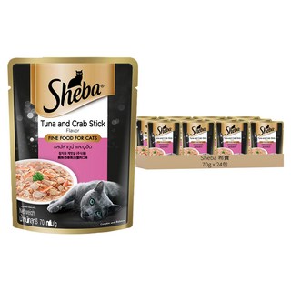Sheba 希寶 鮮饌包 貓主食餐包, 鮪魚 + 蟹肉, 70g, 24包