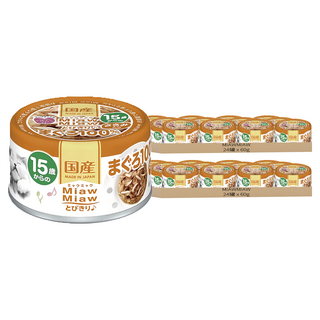 MIAWMIAW 樂妙喵8號15歲 貓罐頭, 鮪魚+雞肉, 60g, 48罐