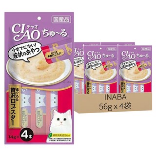 INABA CIAO 啾嚕 肉泥, 奢華鮪魚 + 龍蝦, 56g, 4袋