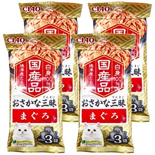 INABA CIAO 啾嚕 豪華魚三昧餐包, 鮪魚, 180g, 4袋