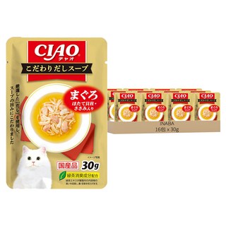 INABA CIAO 啾嚕 極致濃湯餐包, IC-504 鮪魚 + 干貝 + 雞肉, 30g, 16包