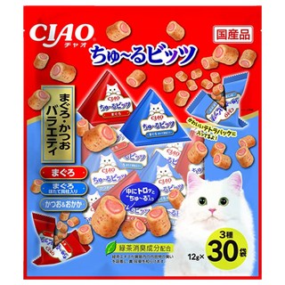INABA CIAO 啾嚕 夾心肉泥捲, 鮪魚 + 鮪魚&干貝 + 鰹魚&柴魚片, 360g, 1袋