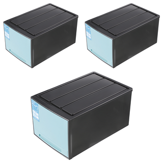 KEYWAY 聯府 馬卡龍抽屜整理箱, 黑色, 3個